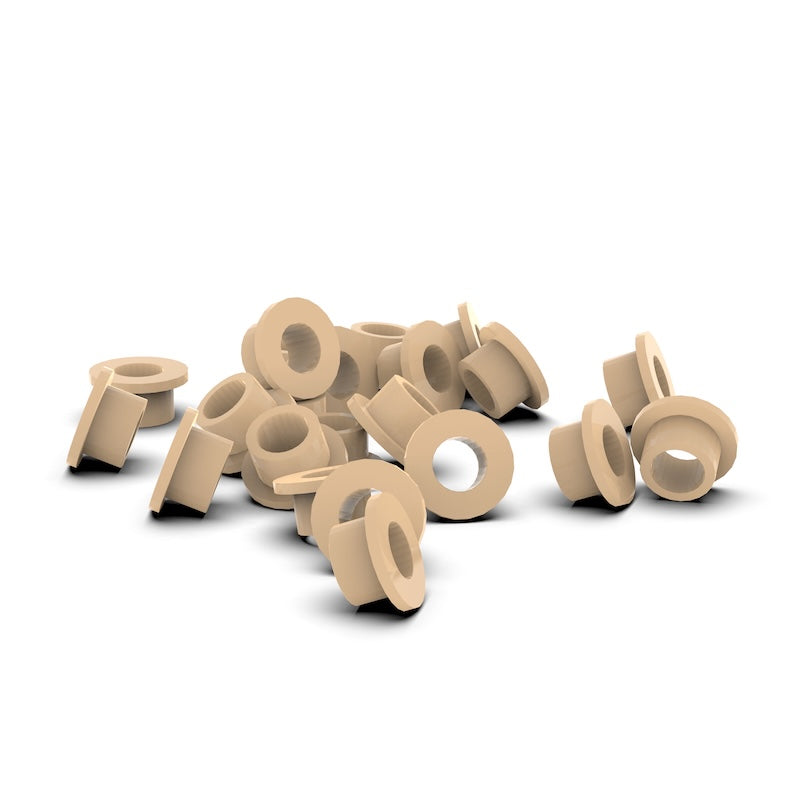 Polyether Ether Ketone GF30 (PEEK GF30) Custom Manufactured Flanged Bushings