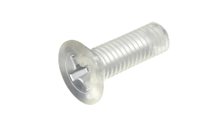 Polycarbonate Countersunk Flat Head Screws - High Performance Polymer-Plastic Fastener Components