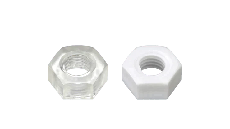 Polycarbonate Hexagon Nuts - High Performance Polymer-Plastic Fastener Components