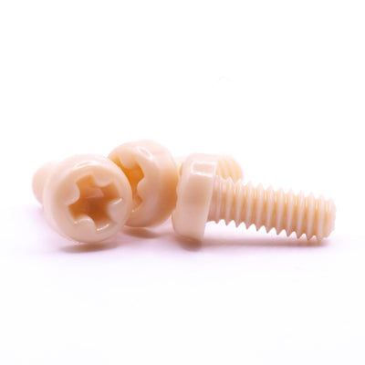 PPS Pan Head Screws - Cross Recessed Phillips - High Performance Polymer-Plastic Fastener Components
