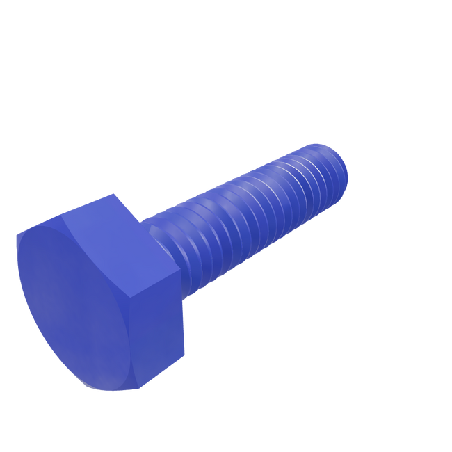 PTFE Coated Teflon Stainless Steel Hexagon Bolts Blue