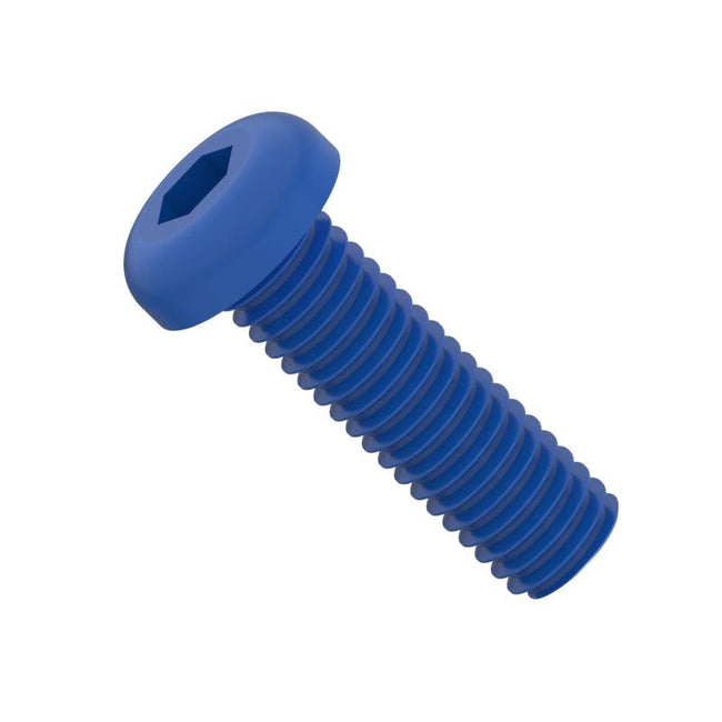 PTFE Coated Stainless Steel Hex Socket Button Head Screw - High Performance Polymer-Plastic Fastener Components