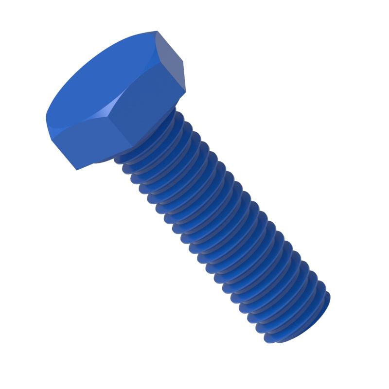 PTFE Coated Teflon Stainless Steel Hexagon Bolts Blue - High Performance Polymer-Plastic Fastener Components