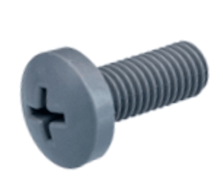 PVC Pan Head Screws - Cross Recessed Phillips - High Performance Polymer-Plastic Fastener Components